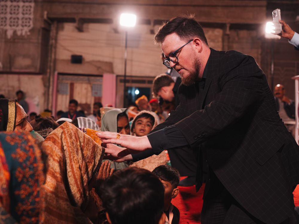 Praying for women at a crusade in Pakistan